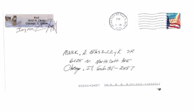 Joey's envelope